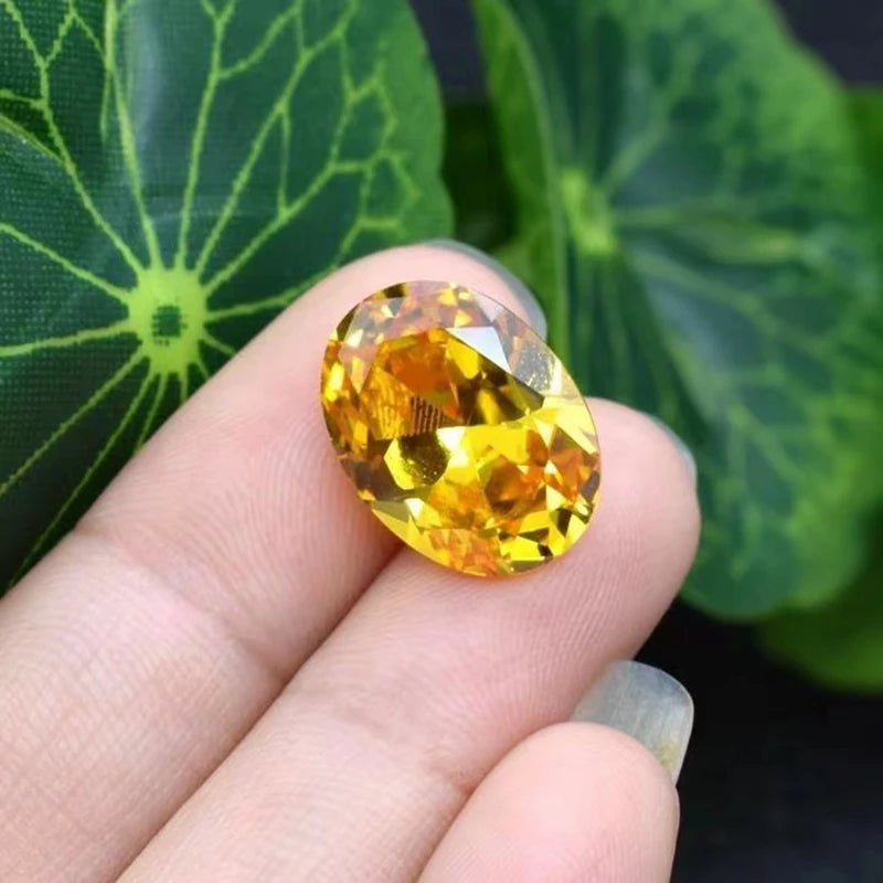 Box Set Large Yellow Sapphire 13x18mm 15.0Ct Unheated Oval Shape Natural VVS Loose Gemstone For Jewelry Making - AMULET RING STORE