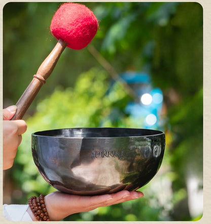 Full Moon Tibetan Singing Bowl Handmade Mindfulness Meditation Nepal Singing Bowls Yoga Chakra Sound Healing Therapy Accessories - AMULET RING STORE