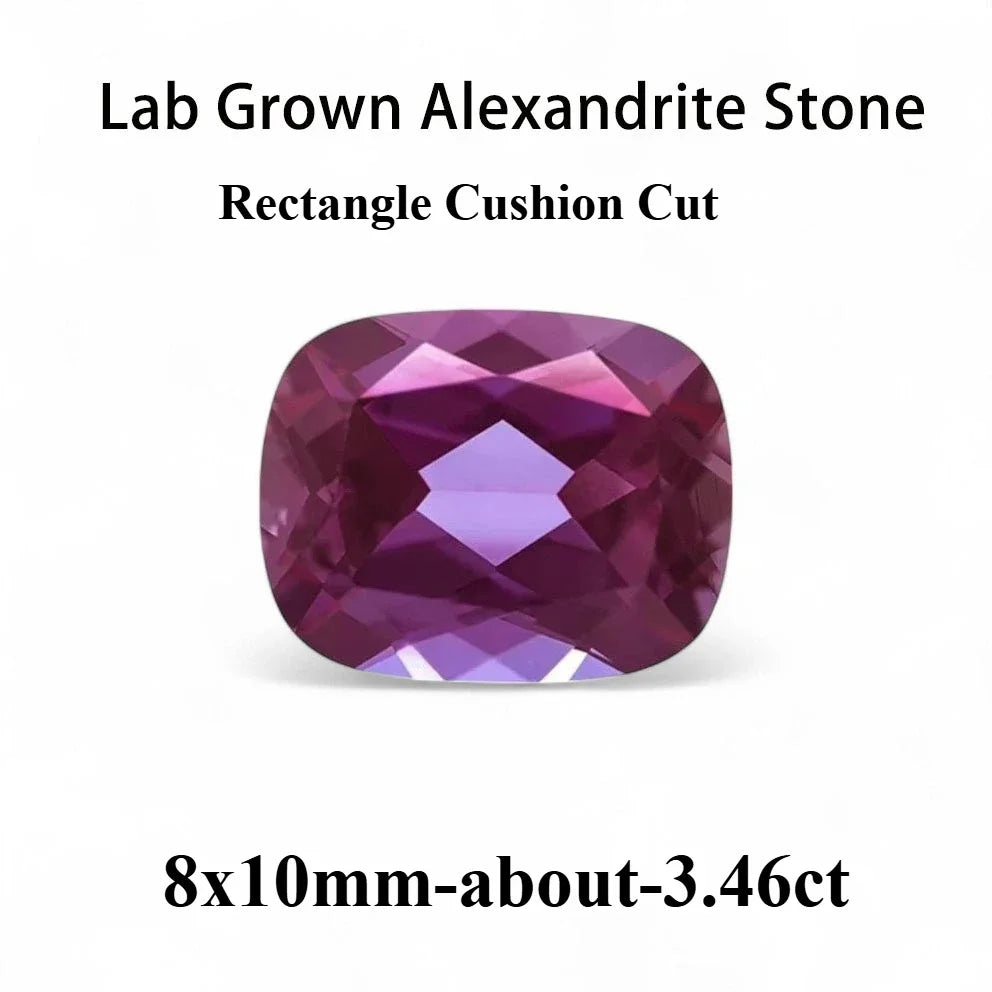 Emerald Cut Lab Grown Alexandrite AGL Certificate Loose Gemstone For Earrings Ring Jewelry Diy Making