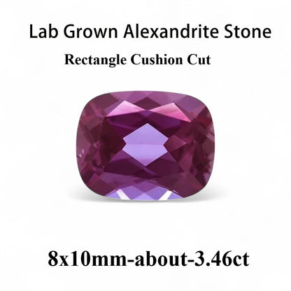 Emerald Cut Lab Grown Alexandrite AGL Certificate Loose Gemstone For Earrings Ring Jewelry Diy Making