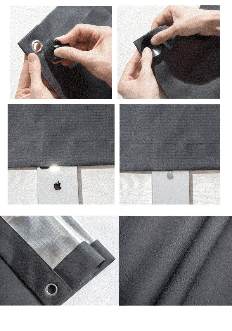 Blackout Skylight Window Blinds with Suction Cups Portable Thermal Insulated Adjustable Curtain for Bedroom Travel Car - AMULET RING STORE