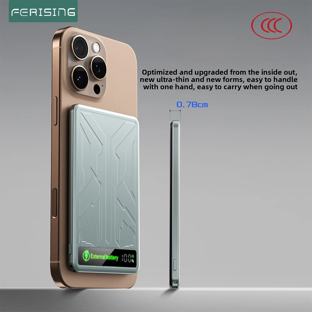 10000mAh CCC 3C Magsafe Power Bank Magnetic Wireless Phone Charger External Battery 20W Fast Charging for IPhone 16 15 - AMULET RING STORE