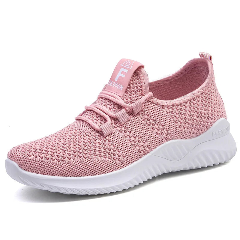 Women's shoes 2025 mesh breathable comfortable sports shoes soft sole lightweight fashion casual shoes - AMULET RING STORE