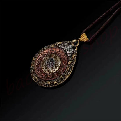 Rotable Necklace Retro Zodiac Nine Palaces Eight Diagrams Pendant AMULET RING STORE