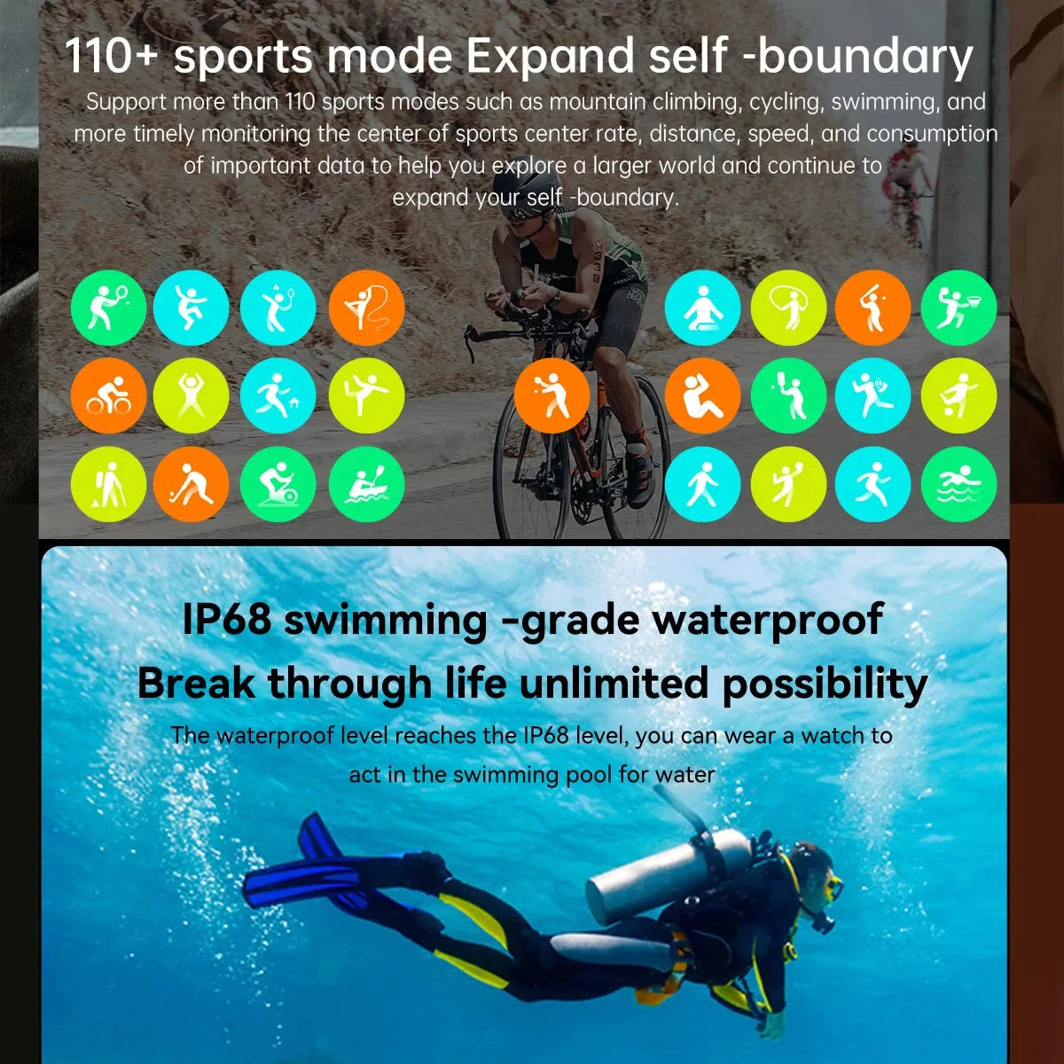 Outdoor Men Smart Watch 1.85'' 400mAh Bluetooth Call Health Monitor Swim Waterproof Sport Smartwatch for Xiaomi IOS Android 2025