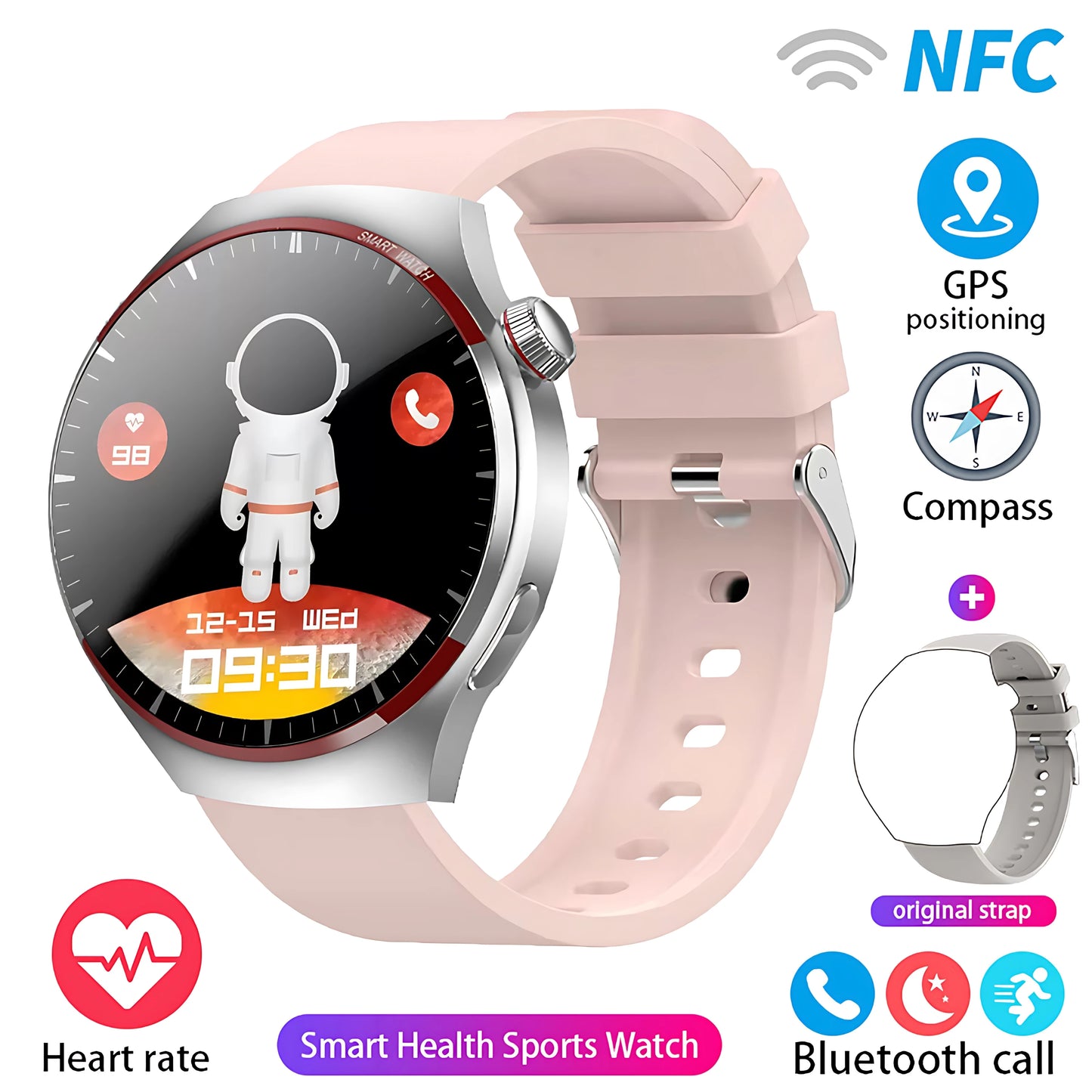 Watch 4Pro NFC GPS Smart Watch 360*360 HD Screen Heart rate Games Blood oxygen SmartWatch IP68 waterproof Sport Watches 2025 New