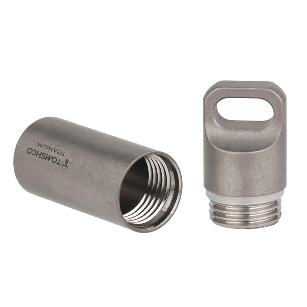 Tomshoo Titanium Mini Sealed Waterproof Storage Pill Box Perfume Case Pendants EDC Tools Eco-friendly Home Outdoor Pill Box - AMULET RING STORE