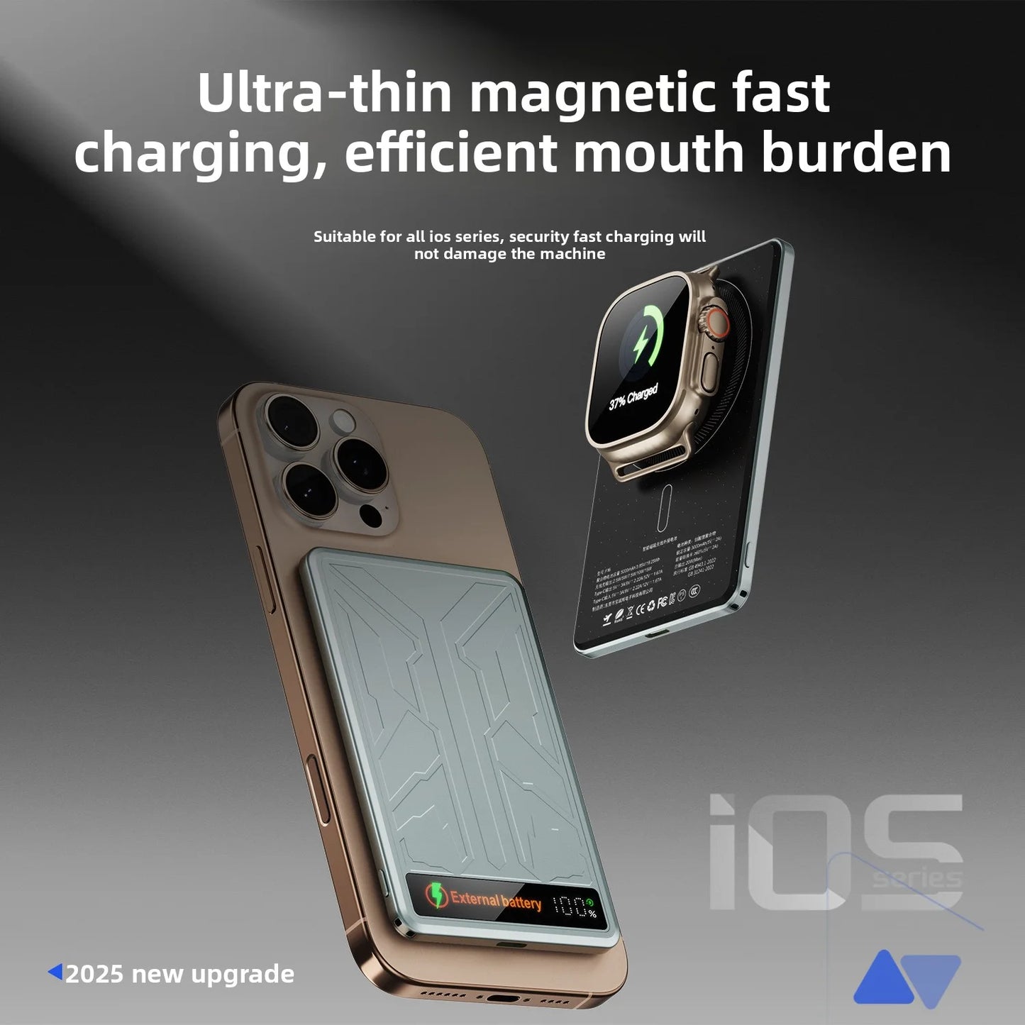 10000mAh CCC 3C Magsafe Power Bank Magnetic Wireless Phone Charger External Battery 20W Fast Charging for IPhone 16 15 - AMULET RING STORE