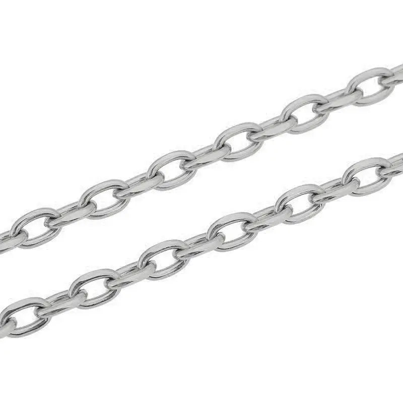 1M Heavy Chunky Hip Hop Chain Stainless Steel Frosted Oval Link Chains for DIY Men Jewelry Making Punk Necklace Bracelet Chain - AMULET RING STORE