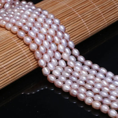 AAA White Rice Pearl Beads 6-7mm Natural Freshwater Baroque Pearls Beads for Jewelry Making DIY Necklace Bracelet Accessories - AMULET RING STORE