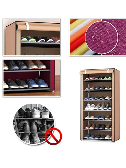 Household corridor storage cabinet shoe rack fabric dustproof shoe cabinet economical multi-layer furniture minimalist furniture