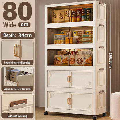 45/55/65cm Length Multifunction Storage Cabinet Large Capacity Foldable Easy-to-Install Storage Box Dustproof Wardrobe - AMULET RING STORE