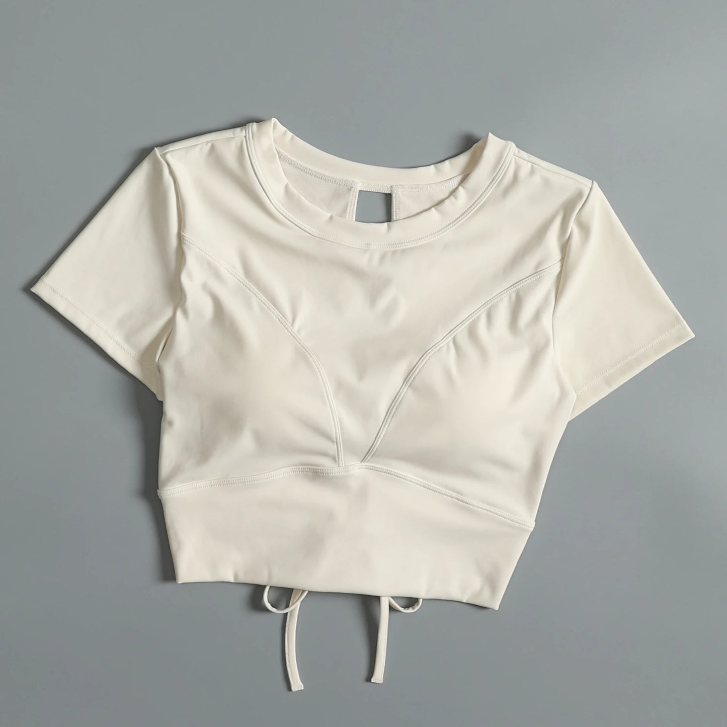 Yoga suit with chest pad sports beauty back fashionable quick-drying short-sleeved T-shirt running Pilates training fitness - AMULET RING STORE