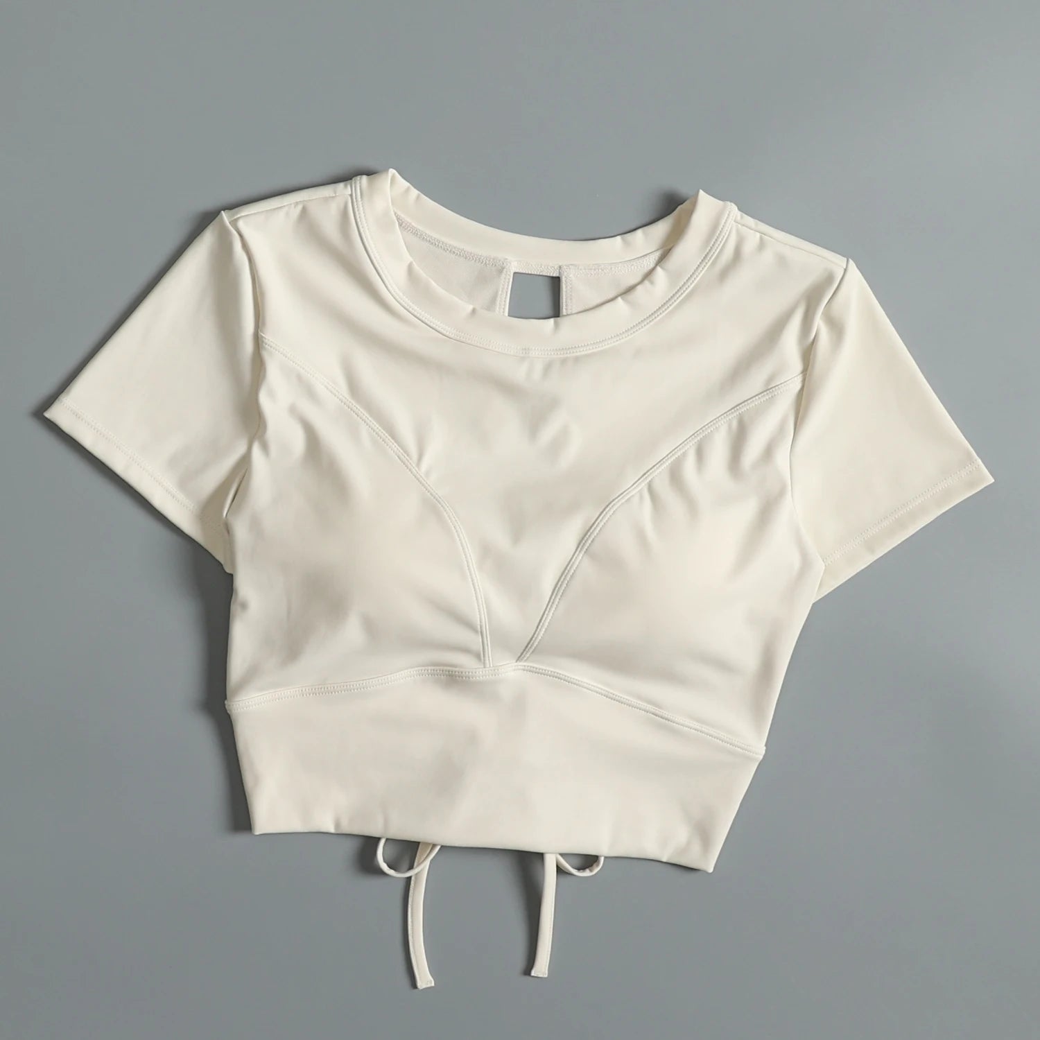 Yoga suit with chest pad sports beauty back fashionable quick-drying short-sleeved T-shirt running Pilates training fitness - AMULET RING STORE