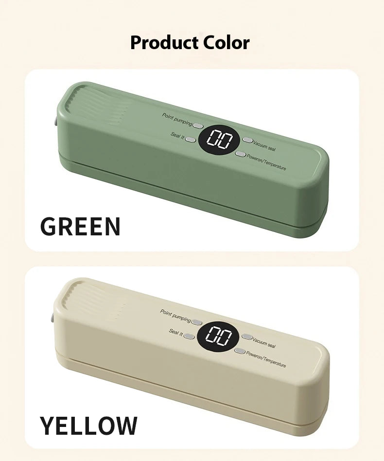 Wireless Vacuum Sealer Machine - 60KPA Powerful Suction, Portable Food Saver with 3 Temperature Levels,External Pumping Function - AMULET RING STORE