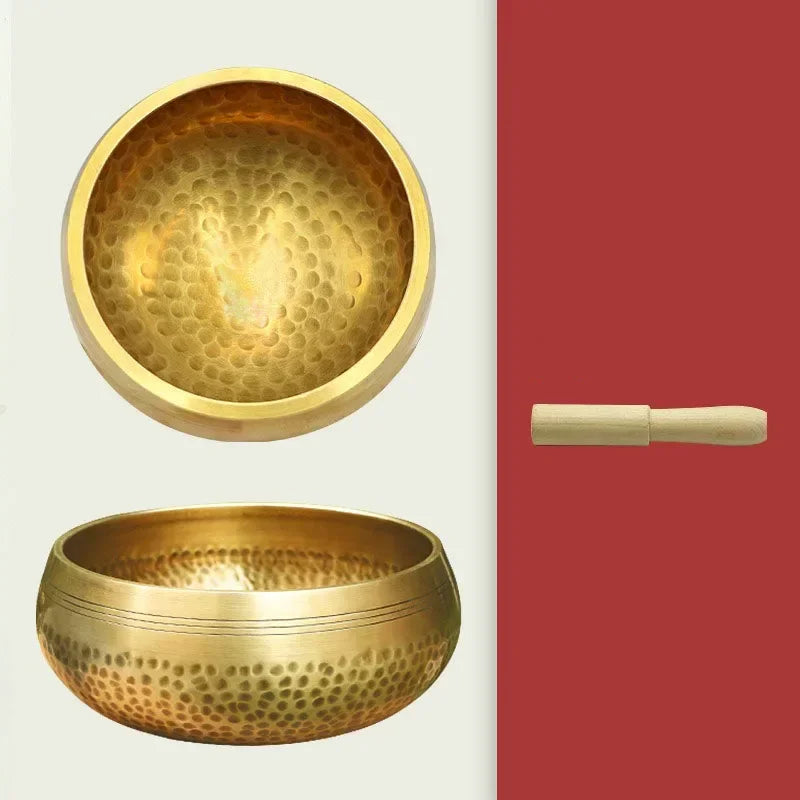 Bronze Tibetan Bowl Handmade Singing Bowls Genuine Pretty Meditation Musical Instruments Sound Healing Buddhist Monk Supplies - AMULET RING STORE
