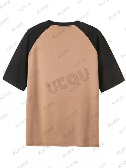 2025 Summer New Funny Cat Printed T-Shirt For Women Patchwork Short Sleeve Harajuku Tees Football Jersey Y2K Sports Loose Tops - AMULET RING STORE