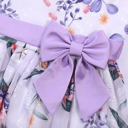 Sweet style children's dress, a dress with bow patterns suitable for middle-aged to older children, a flower girl style fashion
