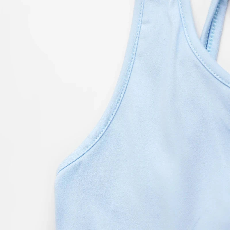 AODEBIAO Sports Fitness Women 2 Piece Set Summer O-Neck Sleeveless Camis And Shorts Slim Yoga Crop Top Pants Two Piece Set Lady