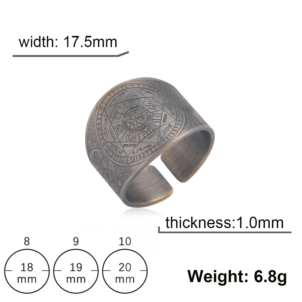 Jeshayuan Seal Of The 7 Archangels Protection Ring For Men