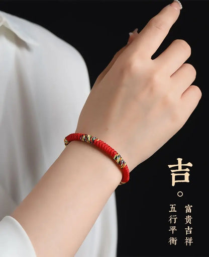 2026 Horse Year Broken Tai Sui Hand-woven Red Rope 18cm Bracelet Amulet Tantric Ping An Knot Handstring Brings Good Luck Gift