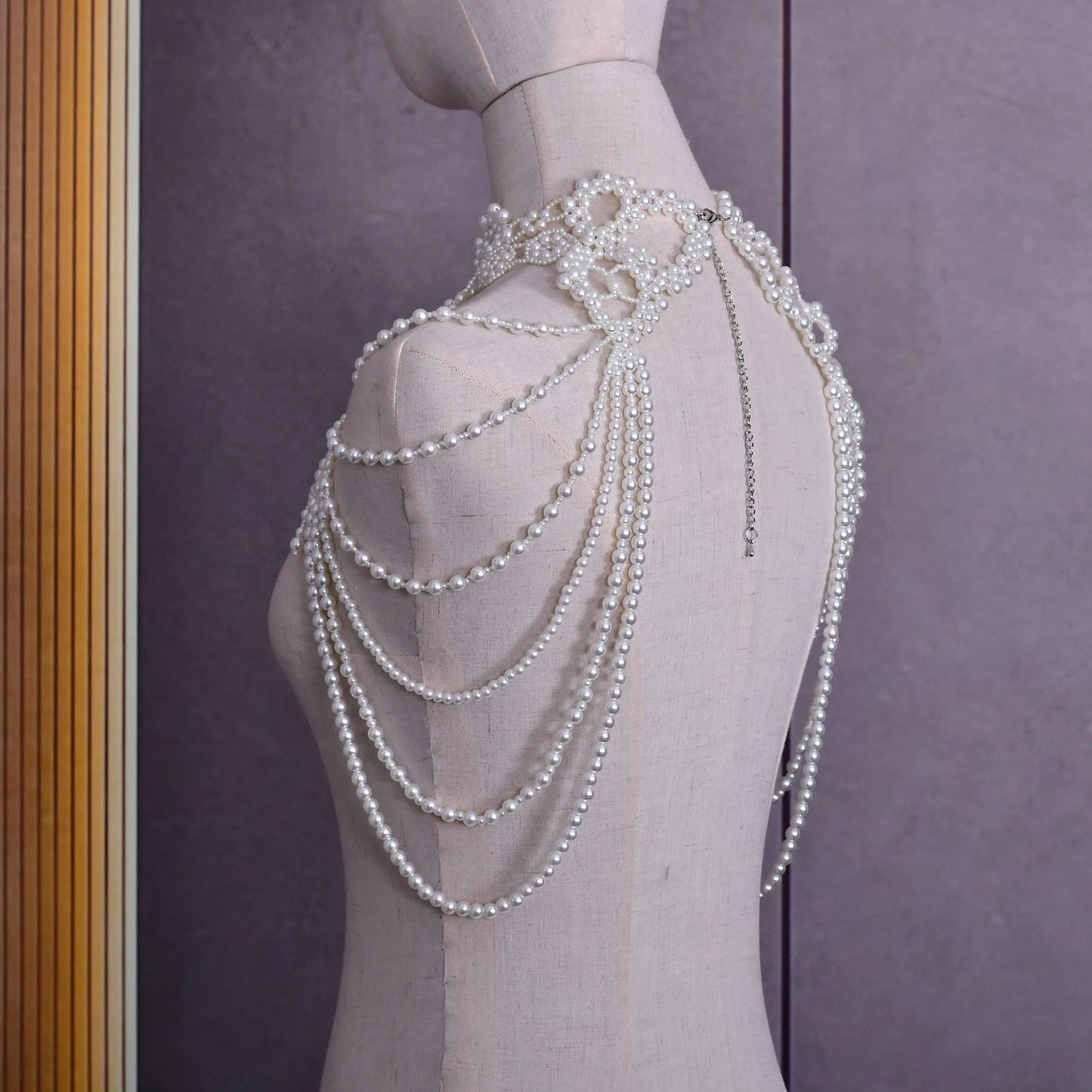 Bridal Bolero Black Crystal Necklace Beaded Bridal Covered Body Chain Women Accessories Off Shoulder Bolero Decoration VG09 - AMULET RING STORE