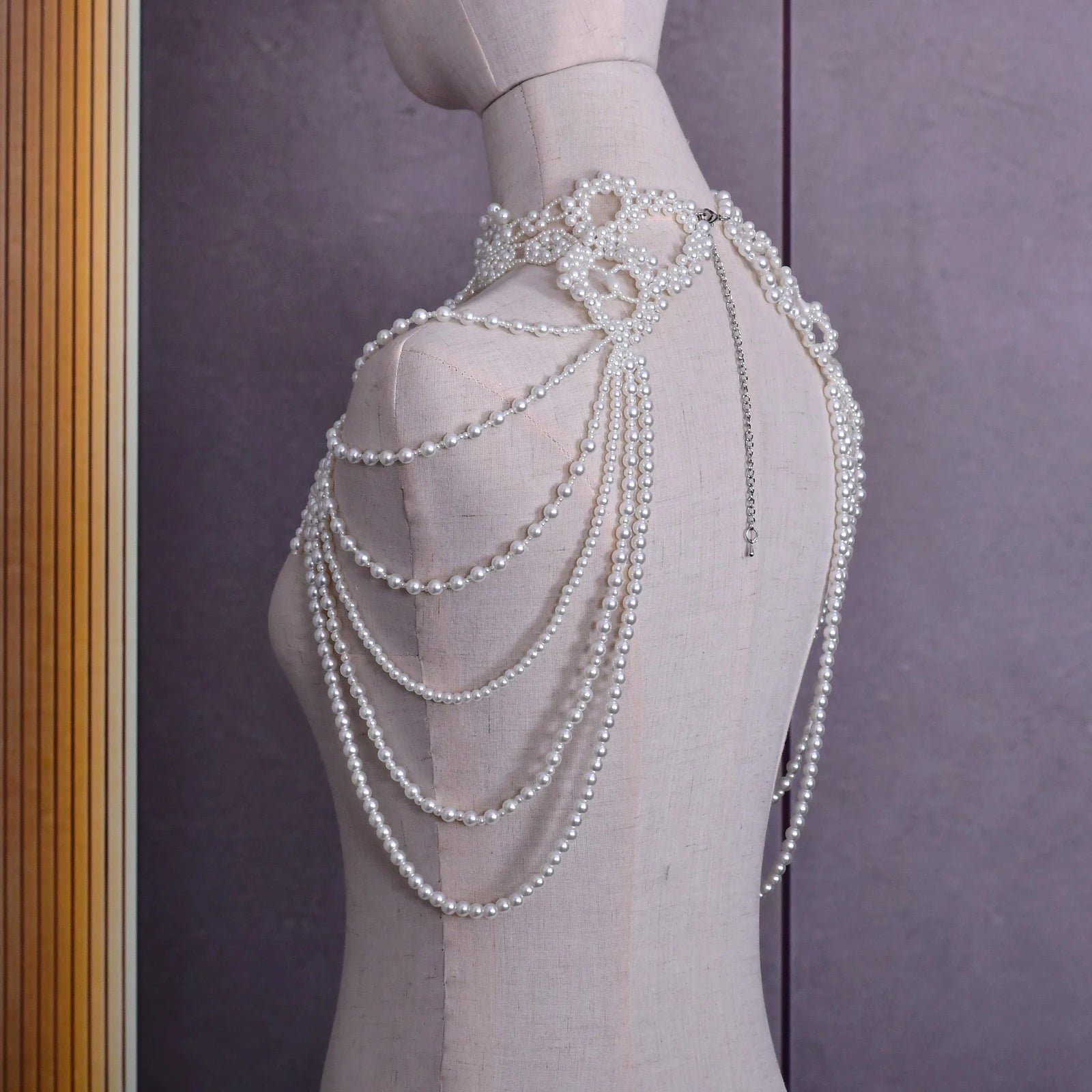 Bridal Bolero Black Crystal Necklace Beaded Bridal Covered Body Chain Women Accessories Off Shoulder Bolero Decoration VG09 - AMULET RING STORE