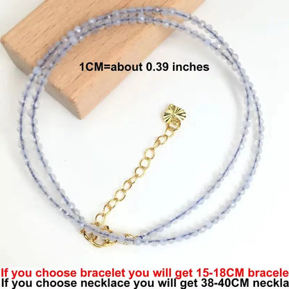 Fashion 2-3mm Faceted stone beads Necklace bracelet Pink Quartz Crystal zircon amethyst Choker Men Female Jewelry Party Gift - AMULET RING STORE