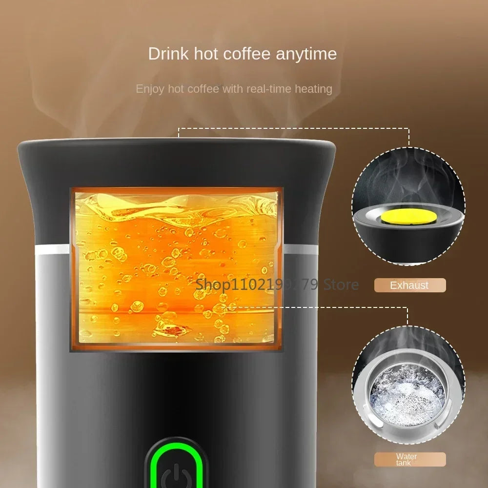 Portable Wireless Electric Espresso Coffee Machine For Travel &Car &Home Camping Coffee Maker 3-in-1 Capsule Powder Coffee Maker - AMULET RING STORE