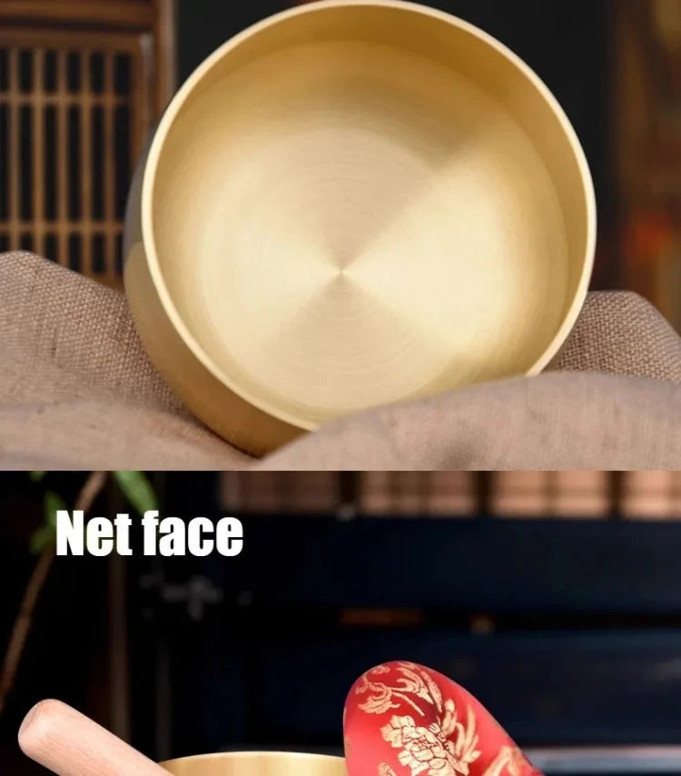 Copper Singing Bowl Buddhism Meditation Sound Healing Sound Bowls Tibetan Original Nepal Singing Bowl Yoga Musical Instruments - AMULET RING STORE