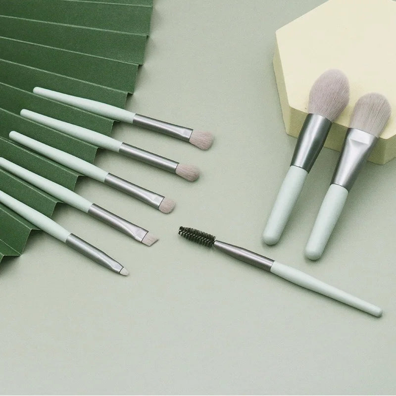 8Pcs Makeup Brushes Pro Pink Brush Set Powder EyeShadow Blending Eyeliner Eyelash Eyebrow Make Up Beauty Cosmestic Brushes - AMULET RING STORE
