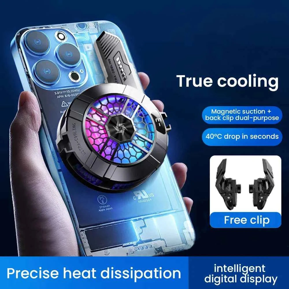 Mobile Phone Semiconductor Cooler "6"Shaped Semiconductor Cooling Fan Radiator for IOS Android SL33 Back-clip Magnetic Heat Sink