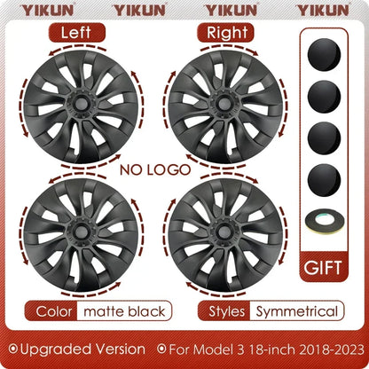 4PCS Hub Cap Performance Replacement Wheel Cap Automobile Full Rim Cover Accessories for Tesla Model 3 18 Inch Hubcap 2018-2023