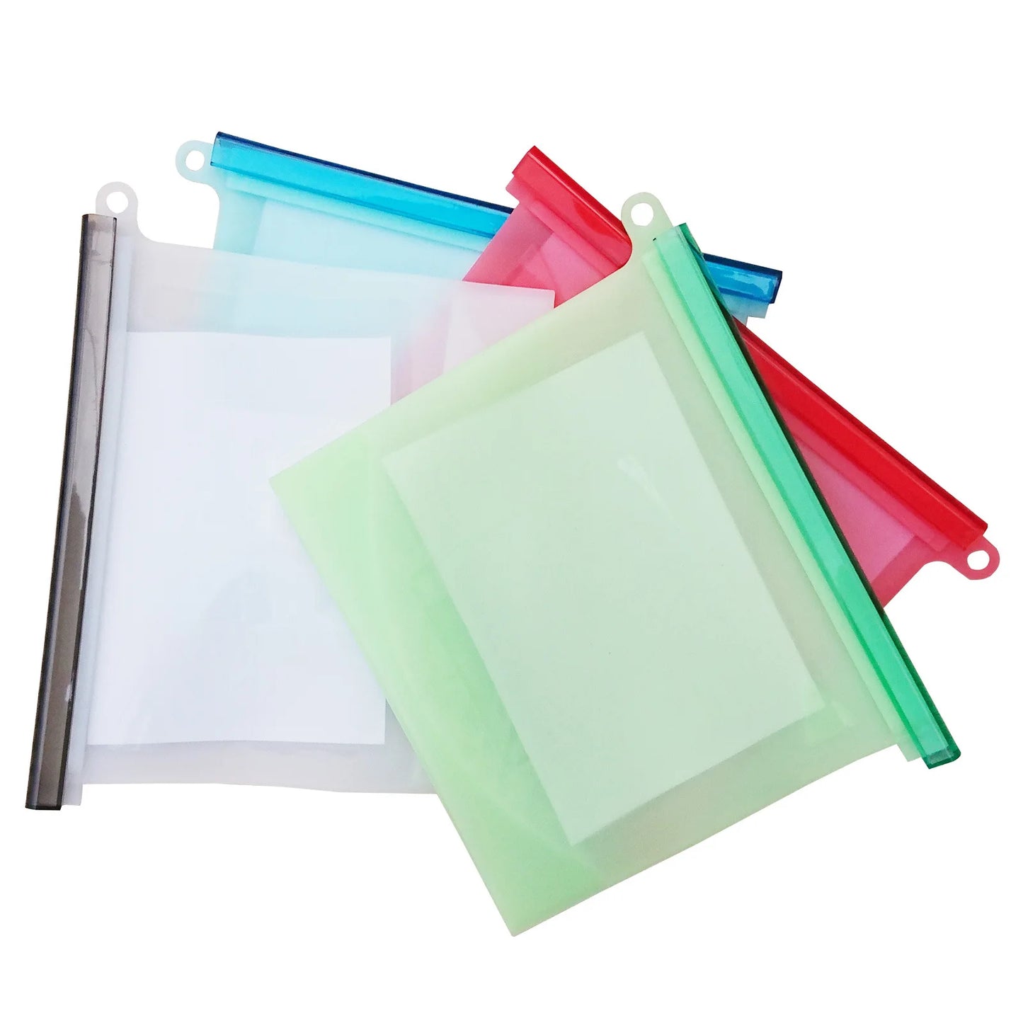 500-1500ML Silicone Bags Reusable Silicone Food Grade Storage Bag Lunch Sandwich Snack Fruit Freezer Zip Seal Keep Fresh Bags - AMULET RING STORE