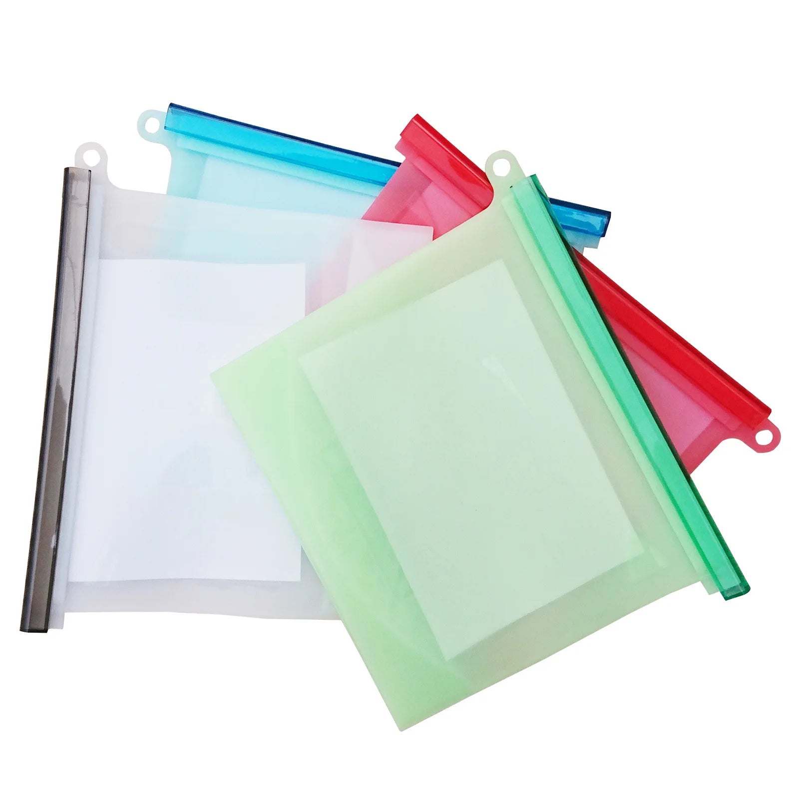 500-1500ML Silicone Bags Reusable Silicone Food Grade Storage Bag Lunch Sandwich Snack Fruit Freezer Zip Seal Keep Fresh Bags - AMULET RING STORE