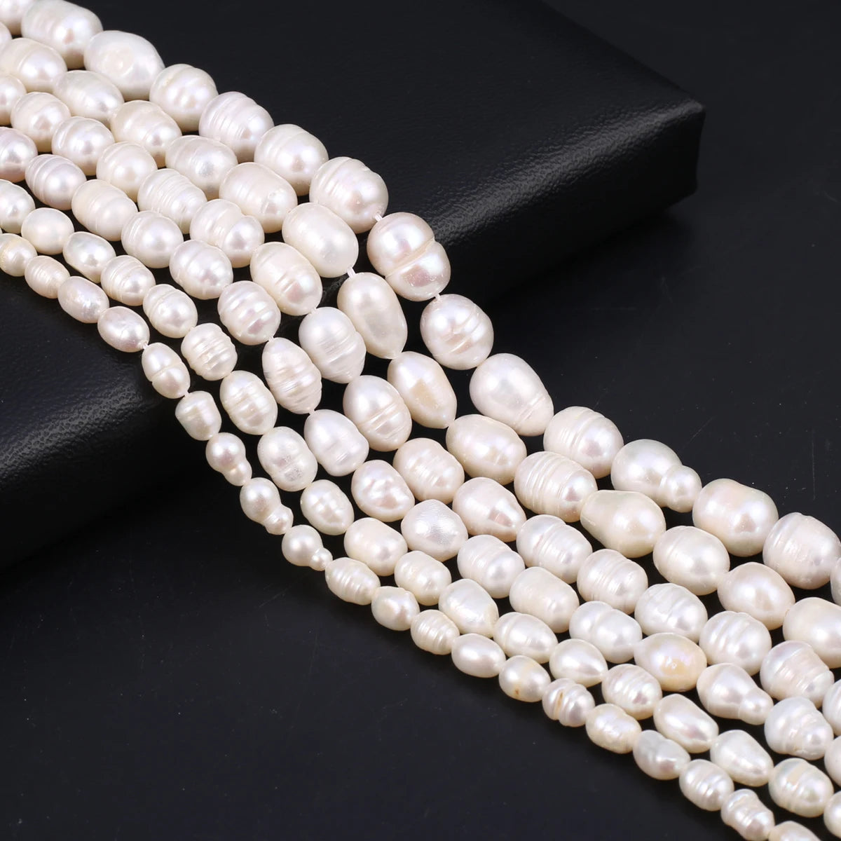 Natural Freshwater Pearl Beads Rice Round Shape Isolation Loose Beaded for Jewelry Making DIY Bracelet Necklace Accessories Gift - AMULET RING STORE
