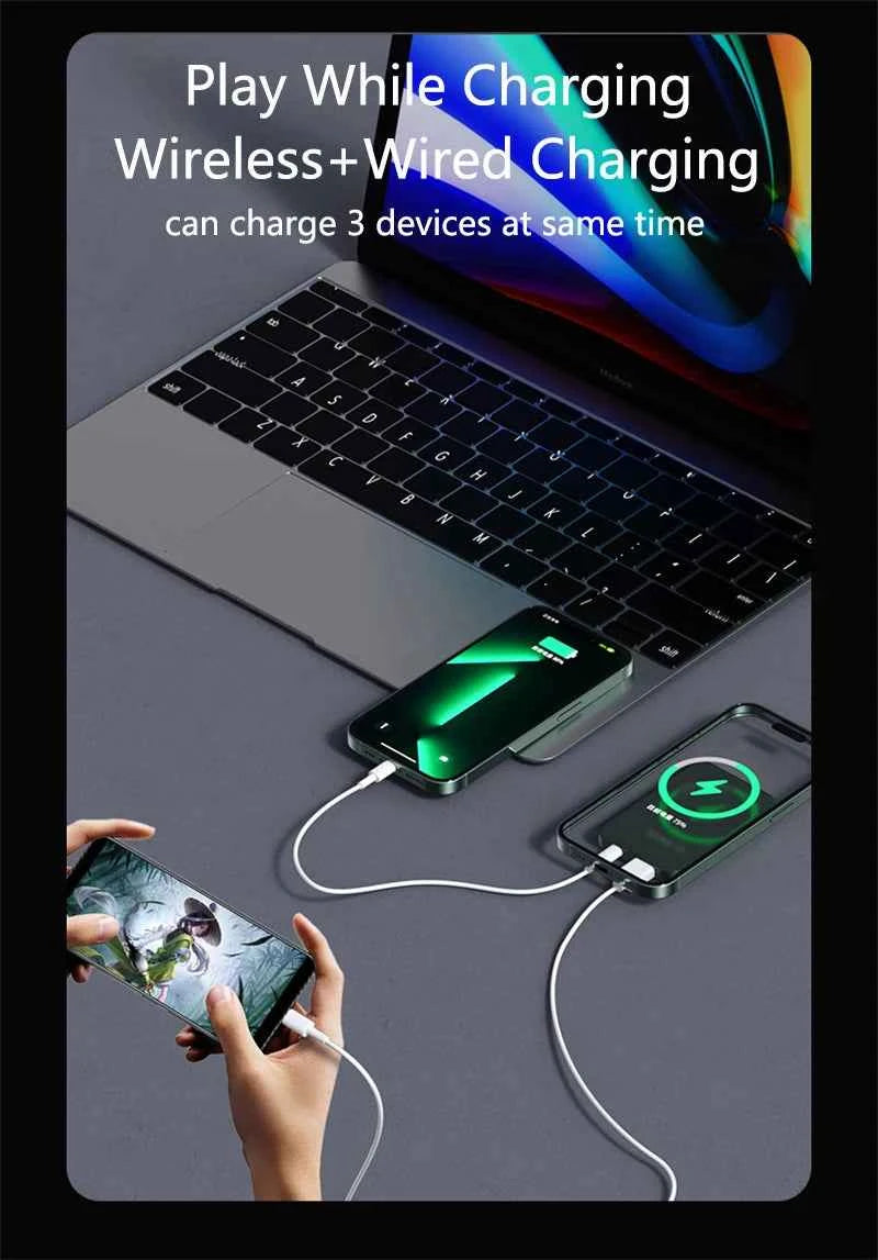 Magnetic Wireless Power Bank 50000mAh 22.5W Fast Charging External Battery Charger for Huawei Samsung iPhone 12 PD 20W Powerbank