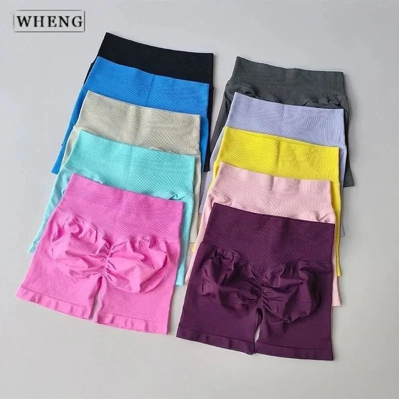 WHENG Peach Hip Lifting Suit Back Cross Sports Bra Shockproof Bra Quick Drying Shorts Set Gym Fitness Running Yoga Suit