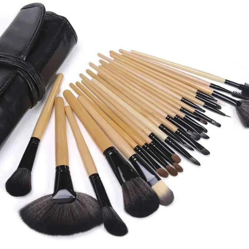 Free Gift Bag and Sponge for 24 pcs Makeup Brush Sets Cosmetics Brushes Eyebrow Powder Foundation Shadows Make Up Tools - AMULET RING STORE