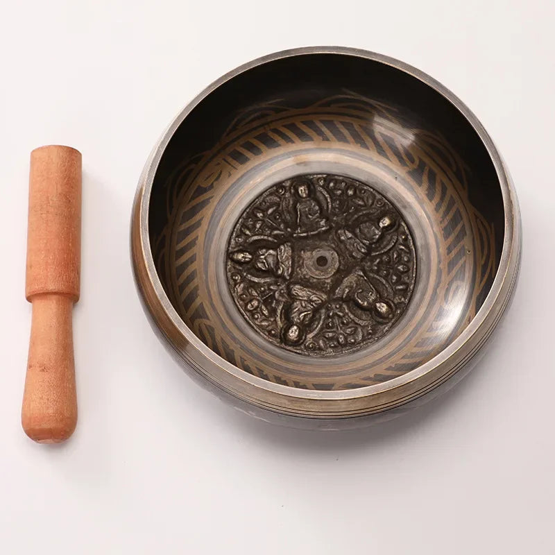 Nepal Handmade Bronze Singing Bowl Healing Meditation Yoga Tibetan Singing Bowls Sound Therapy Percussion Instruments - AMULET RING STORE
