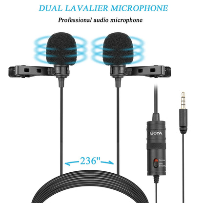 BOYA BY-M1 Condenser Lavalier Lapel Clip-on Microphone 3.5mm TRRS 6M Mic For PC iphone DSLR Camera YouTube Recording Streaming