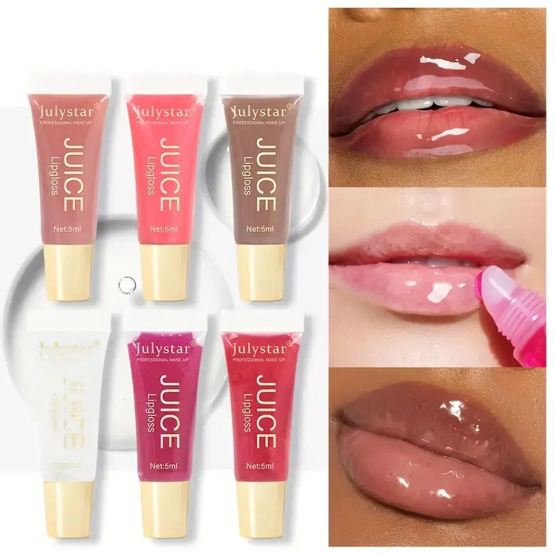 Watery Crystal Clear jelly Lip Oil Lip Balm Moisturizing And smoothingLip Lines Jelly Pout Lip Gloss Glass Lip Fruit Scent - AMULET RING STORE