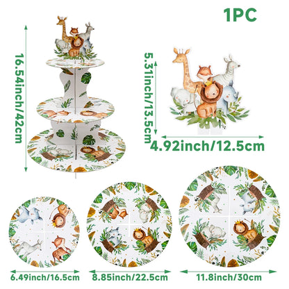 Cake Display Stand Jungle Mermaid Birthday Party Decorations Kids Dessert Holder Cake Tray Butterfly Baby Shower Cupcake Support - AMULET RING STORE