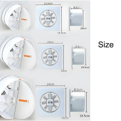 220V 4/6/7inch 110/150/180mm silence Ventilating Strong Exhaust Extractor Fan for Window Wall Bathroom Toilet Kitchen Mounted - AMULET RING STORE
