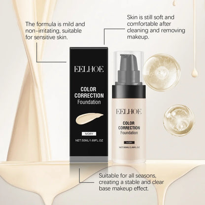 50ML Liquid Foundation CC Cream Matte Full Coverage Moisturizing Brightening Concealer BB Cream Oil Control Makeup Cosmetics - AMULET RING STORE