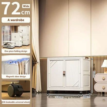Multi-specification Multifunction White Folding Storage Cabinet Large Capacity Dustproof Wardrobe Storage Box - AMULET RING STORE