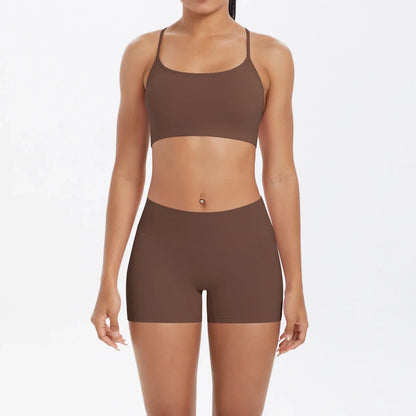 2PCS Yoga Set Nude Feeling Workout Sets Women Tracksuit Gym Push Up Fitness Running Workout Sportwear Sport Bra Leggings Suit