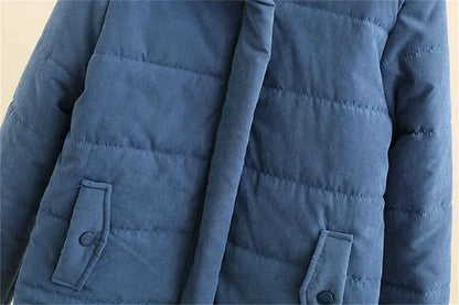 Women Autumn Winter Padded Coat Zip Up Long Sleeve Korean Hooded Jacket Fashion Solid Warm Clothes Casual Outfit Coats Street