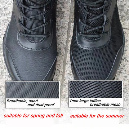 Summer Combat Boot Men Women Climbing Training Lightweight Waterproof Tactical Boots Outdoor Hiking Breathable Mesh Shoes - AMULET RING STORE