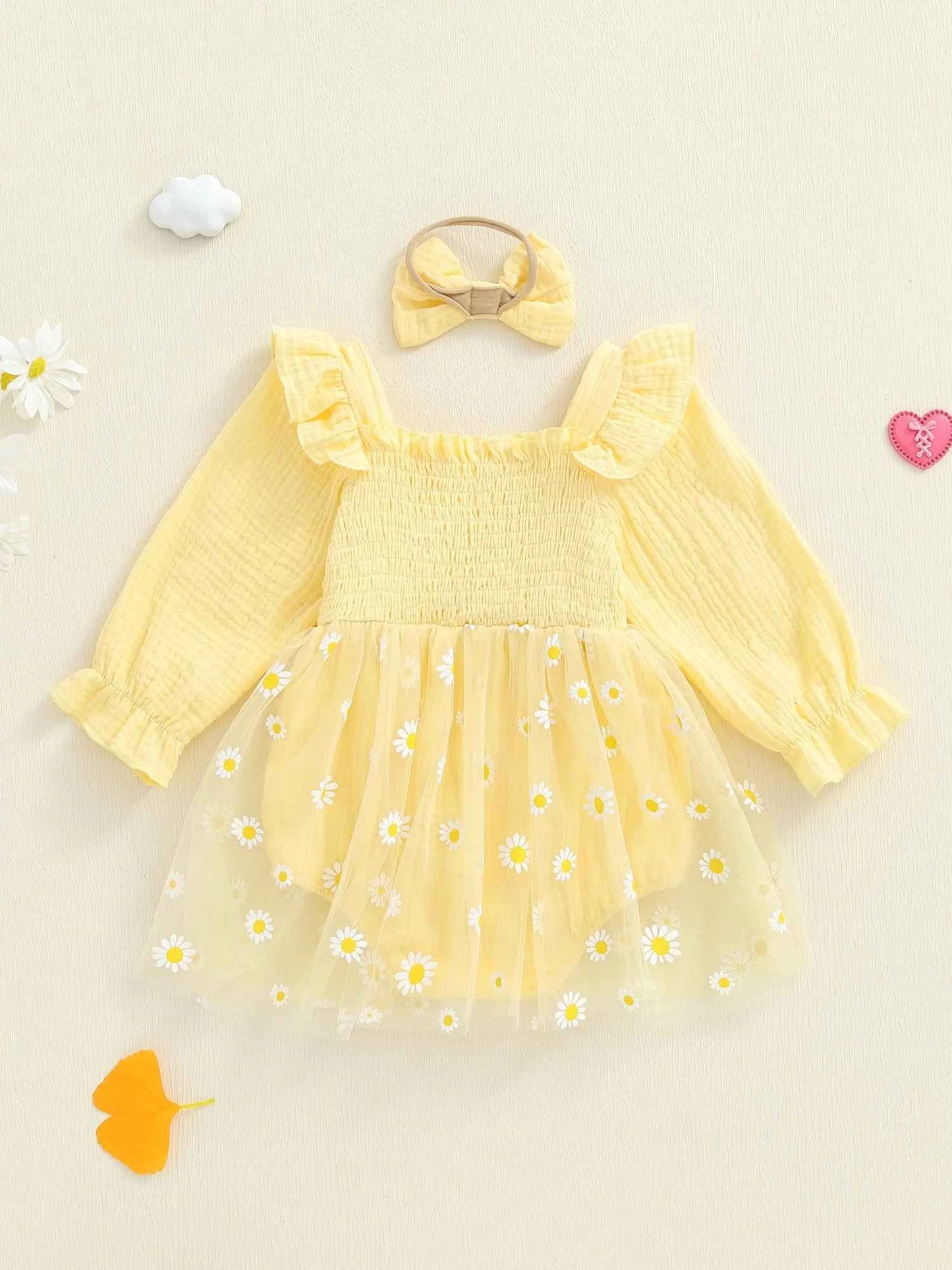 Adorable Infant Princess Tutu Dress Set Elegant Floral Applique Ruffled Romper with Matching Bow Headband for Baby Girl s